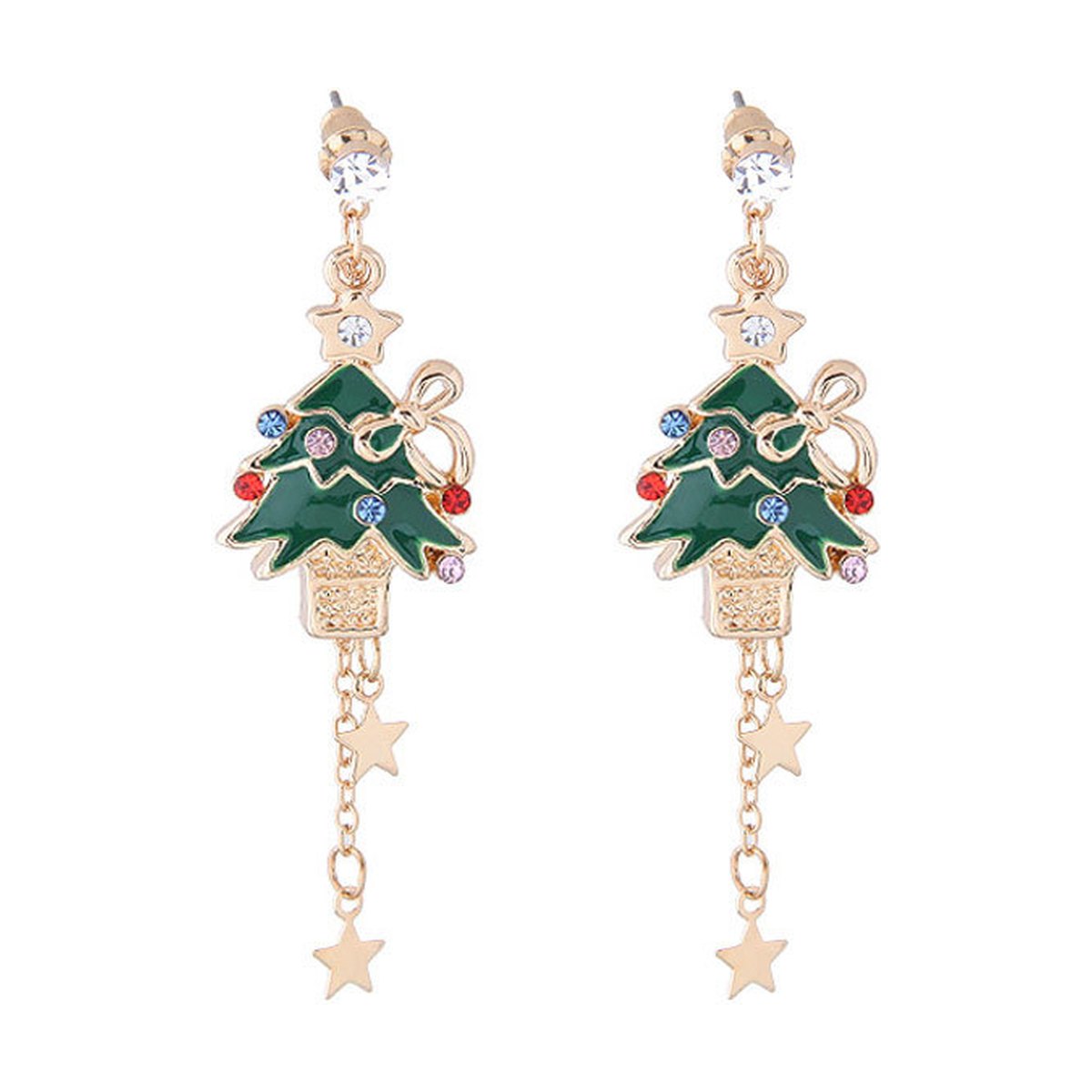 Reindeer Christmas Tree Earrings