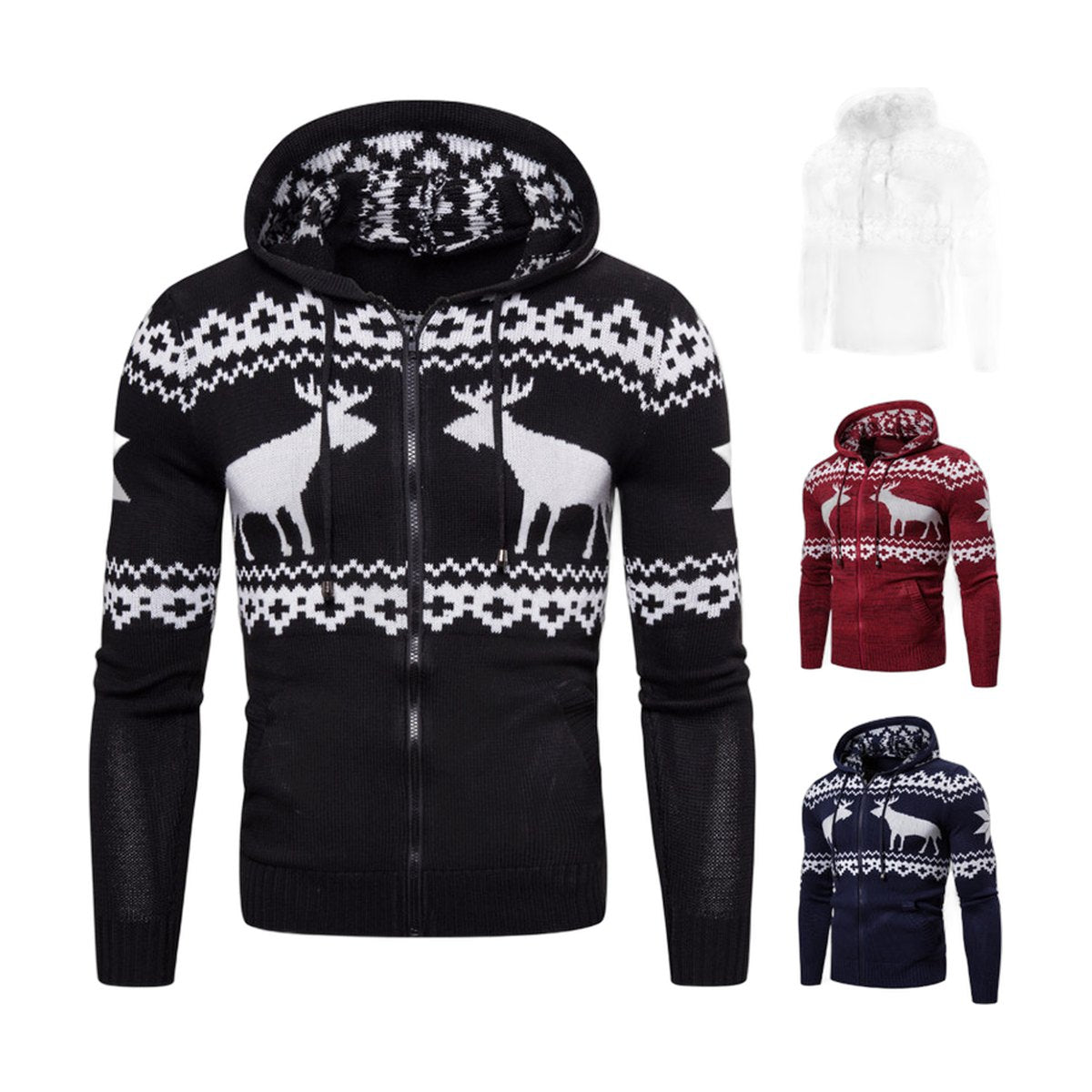 Reindeer Hooded Christmas Sweater