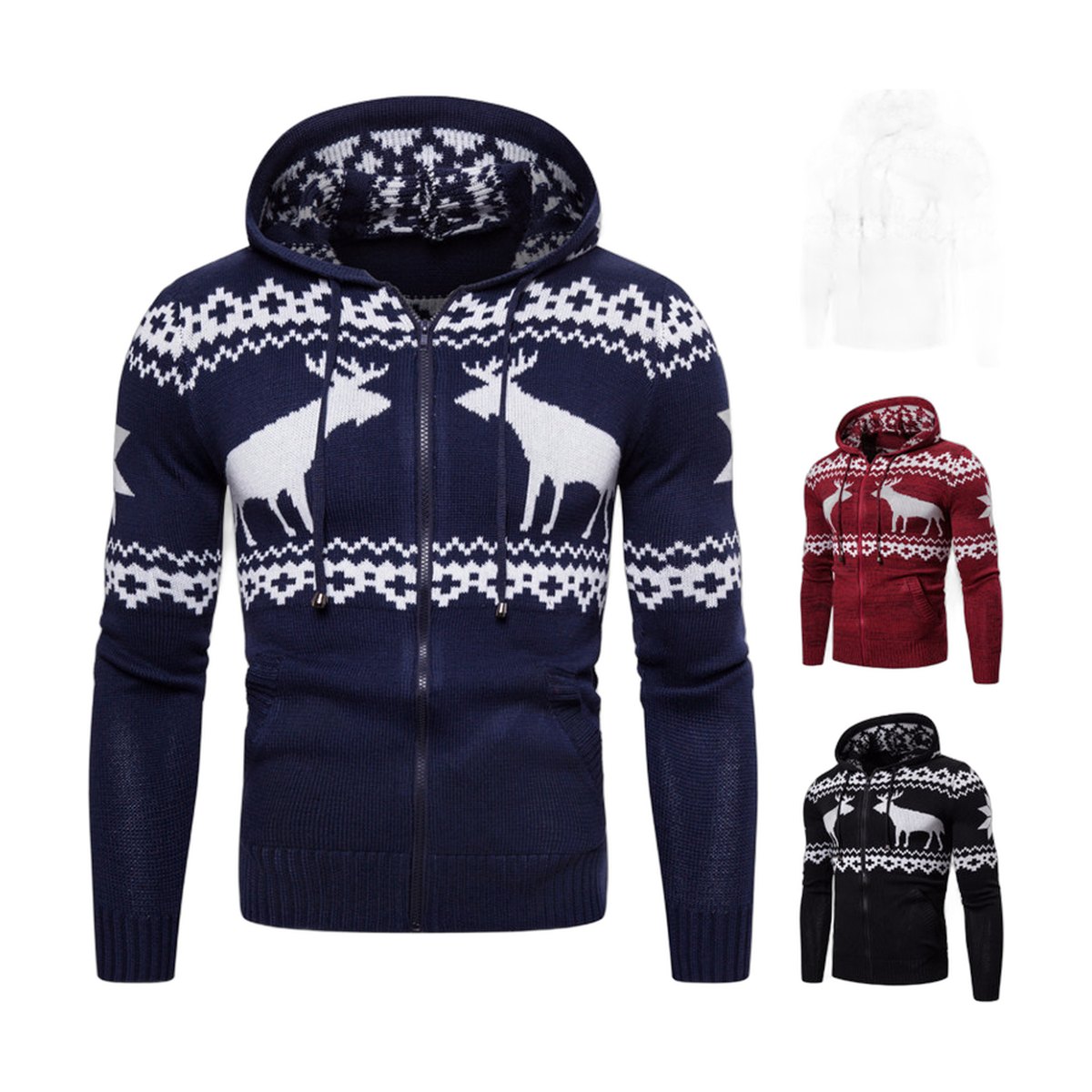 Reindeer Hooded Christmas Sweater