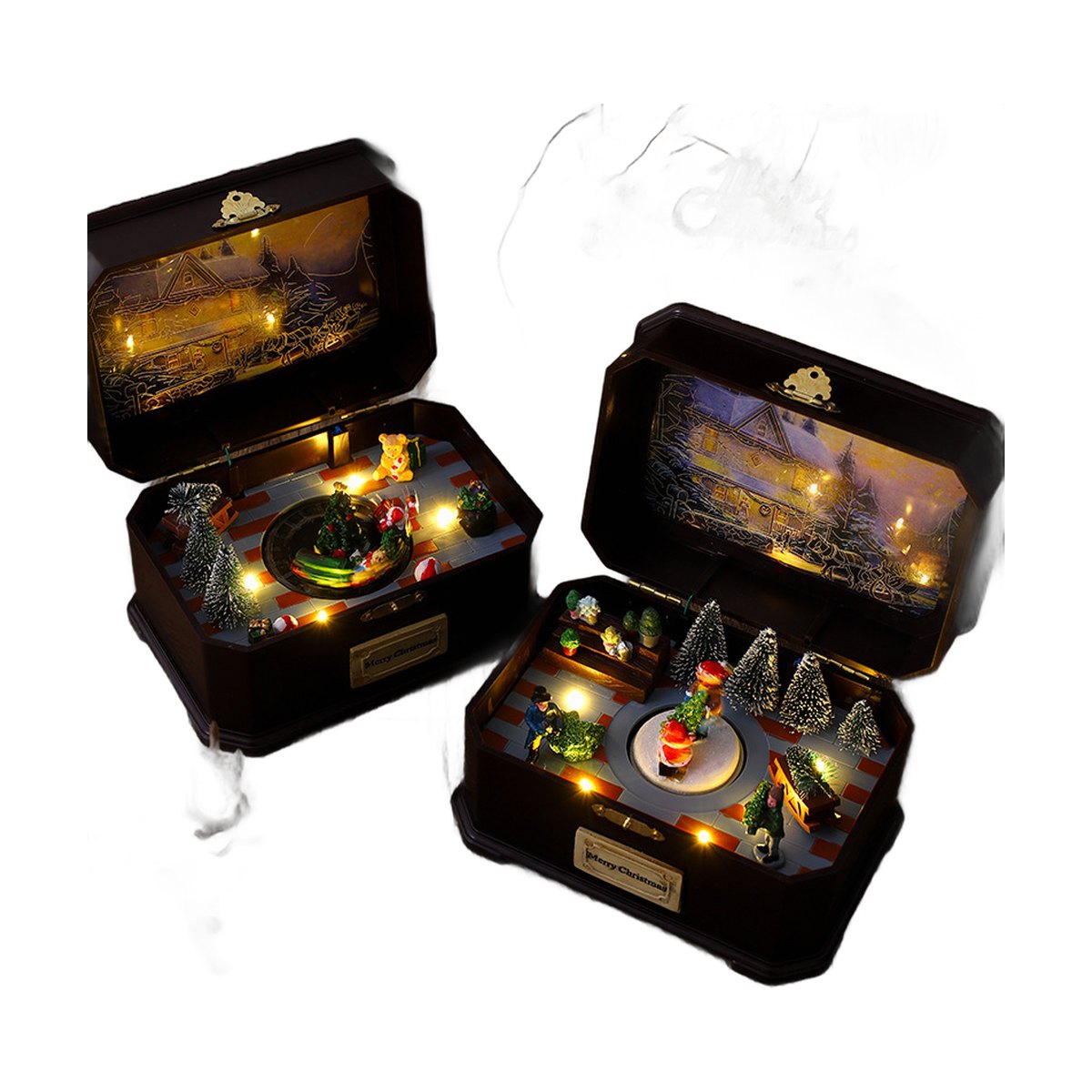 Rotating Light-Up Christmas Music Box