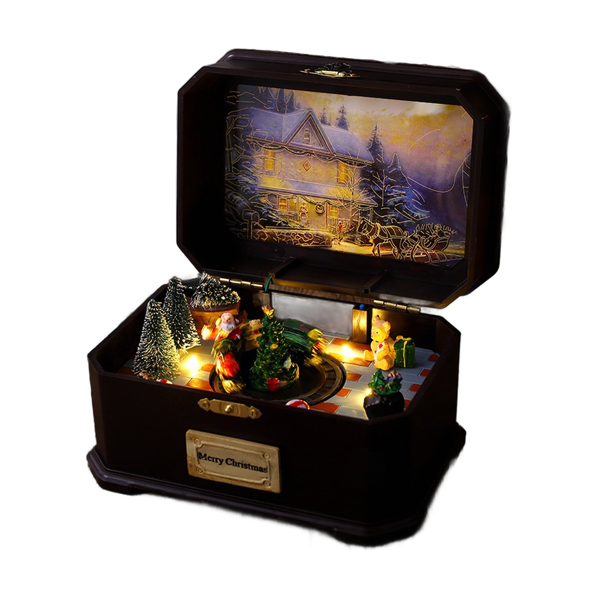 Rotating Light-Up Christmas Music Box