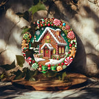 Round Wooden Christmas Door Sign, 20 cm