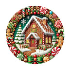 Round Wooden Christmas Door Sign, 20 cm