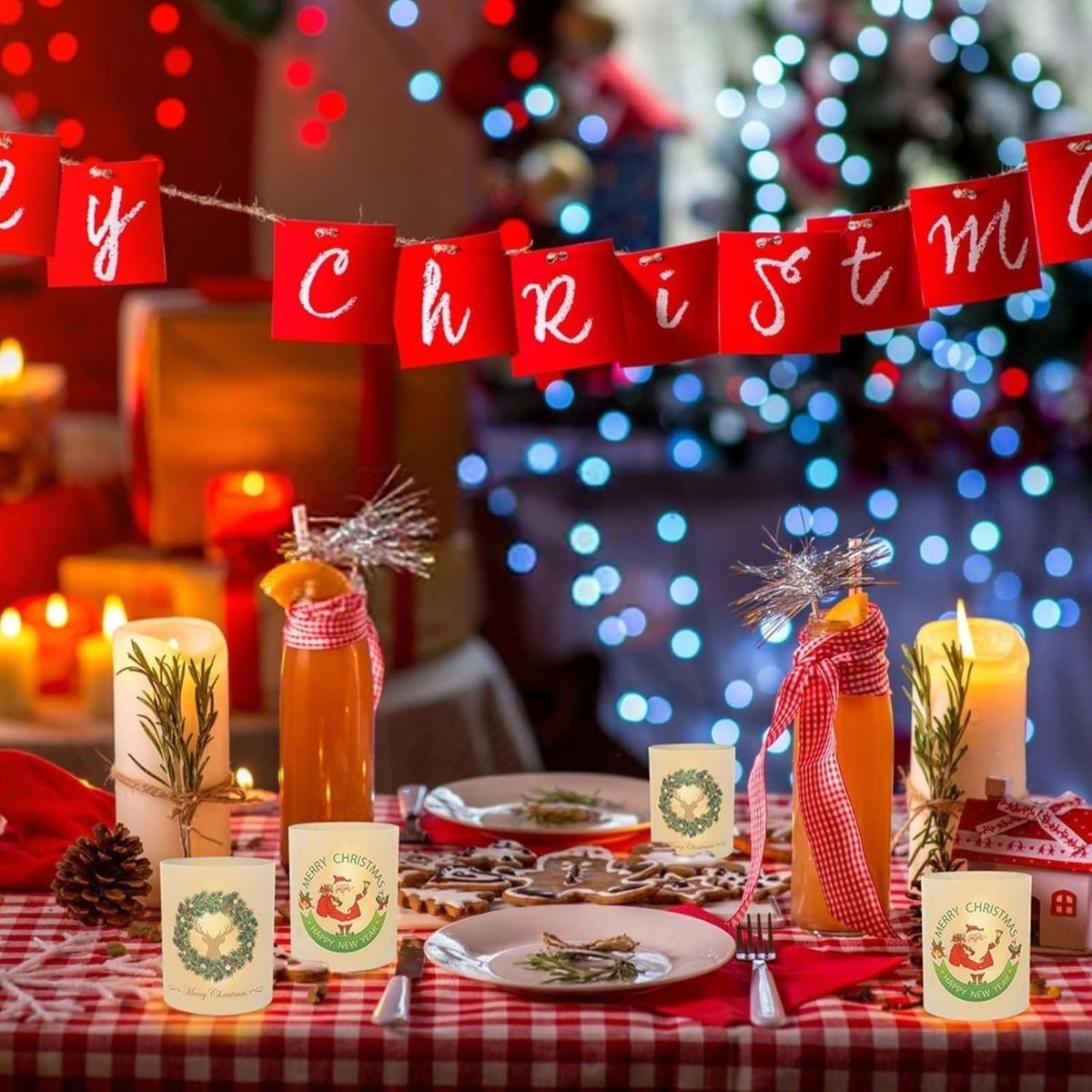 Santa Lantern Table Decorations (12 pcs)