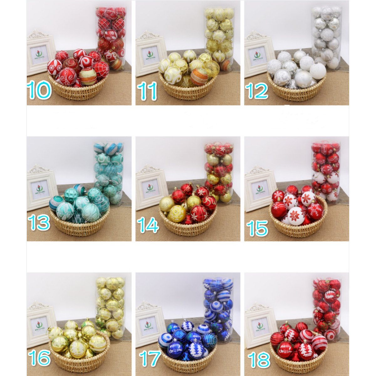 Shiny Christmas Baubles, 6 cm (24 pcs)