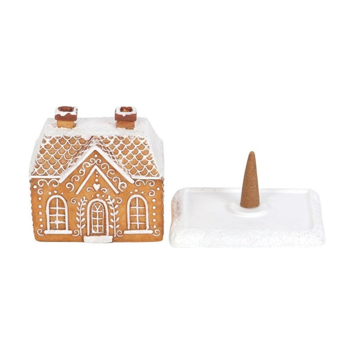 Snowy Gingerbread Cottage Incense Burner