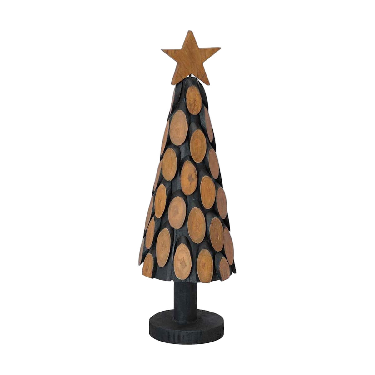 Teak Wood Christmas Tree with Stand, 60 cm