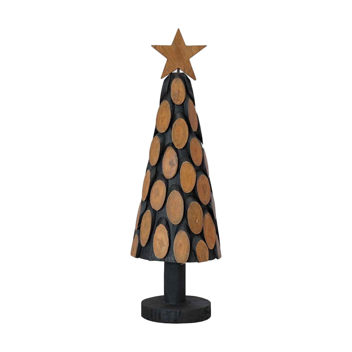 Teak Wood Christmas Tree with Stand, 60 cm