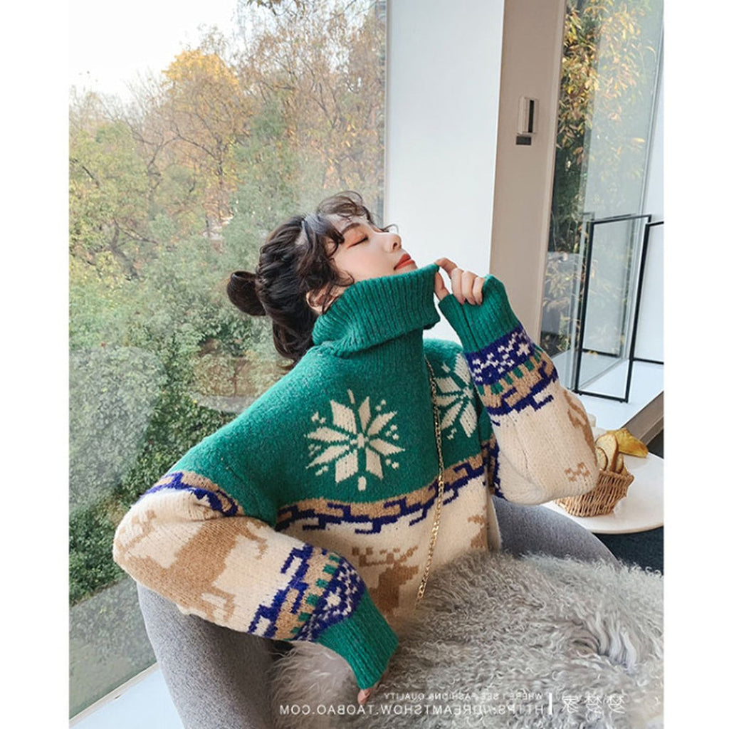 Women's Christmas Turtleneck Sweater