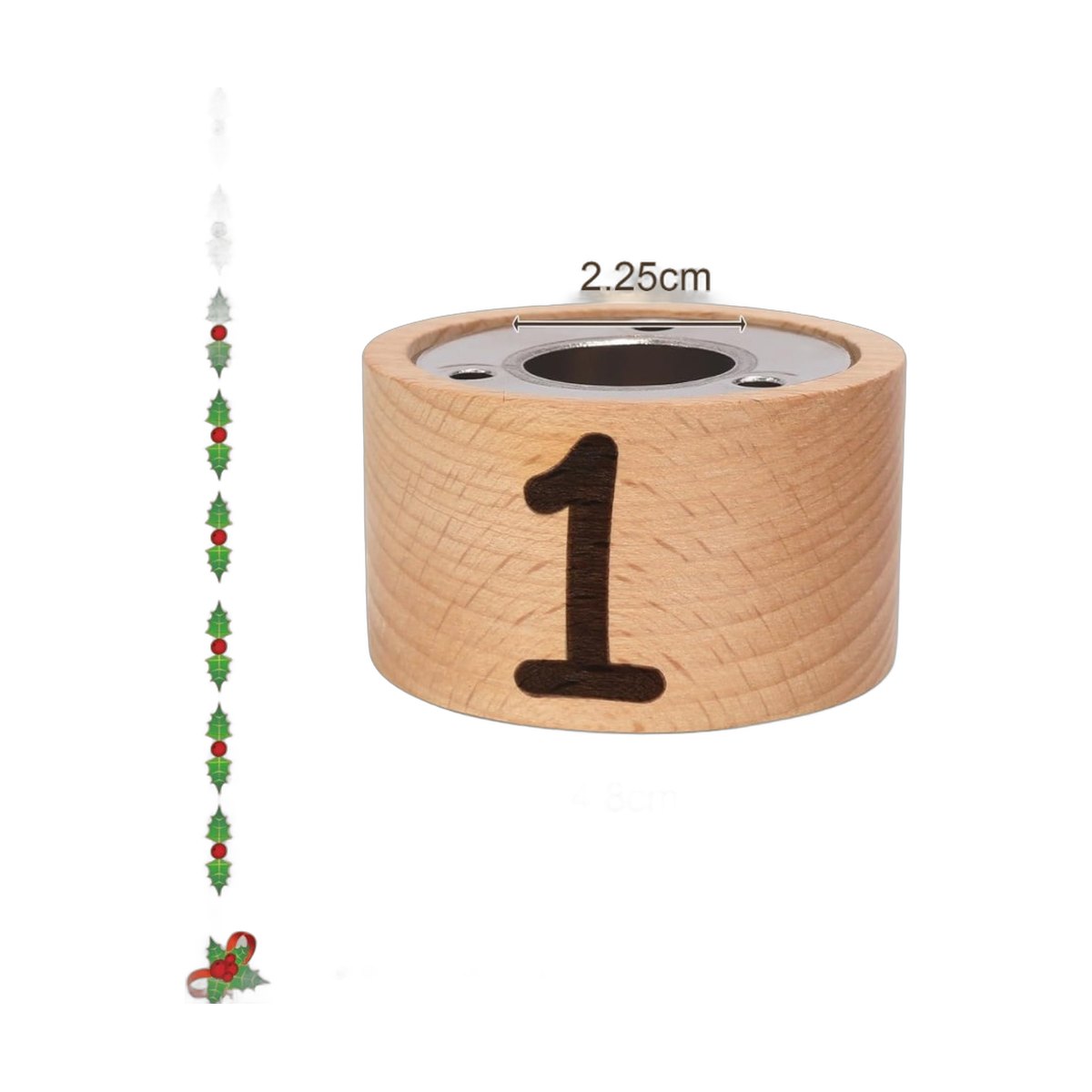 Wooden Advent Candle Holders with Numbers (Set of 4)