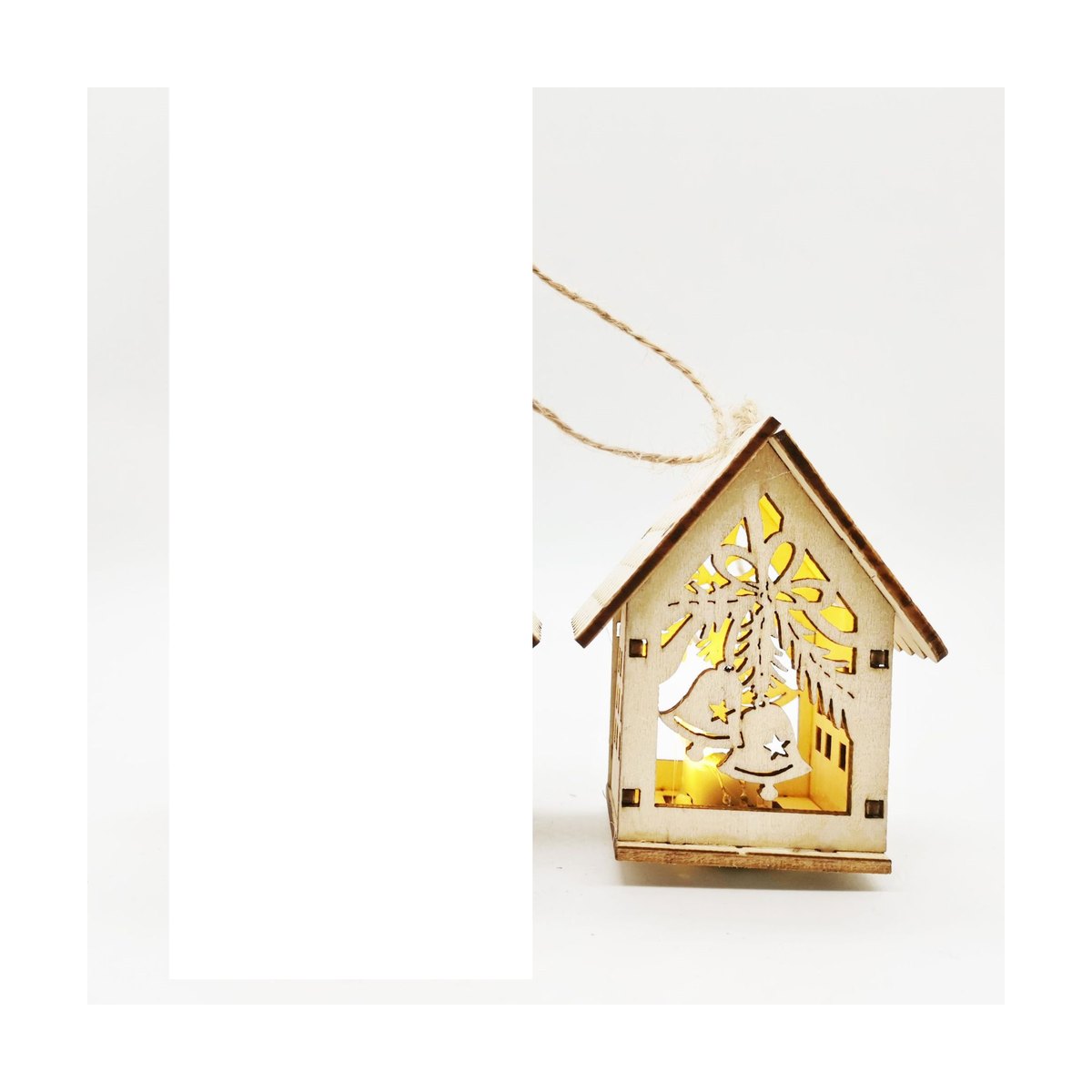 Wooden Christmas House Ornament