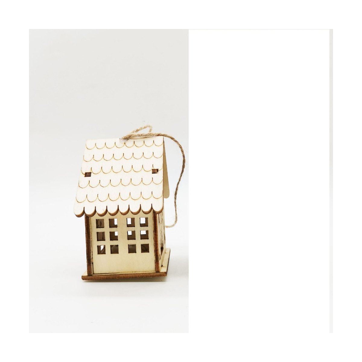 Wooden Christmas House Ornament
