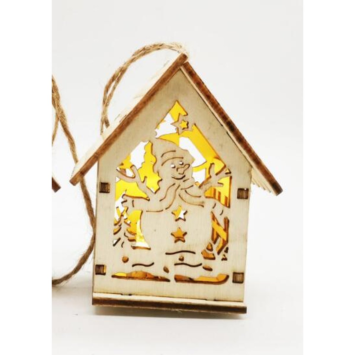 Wooden Christmas House Ornament