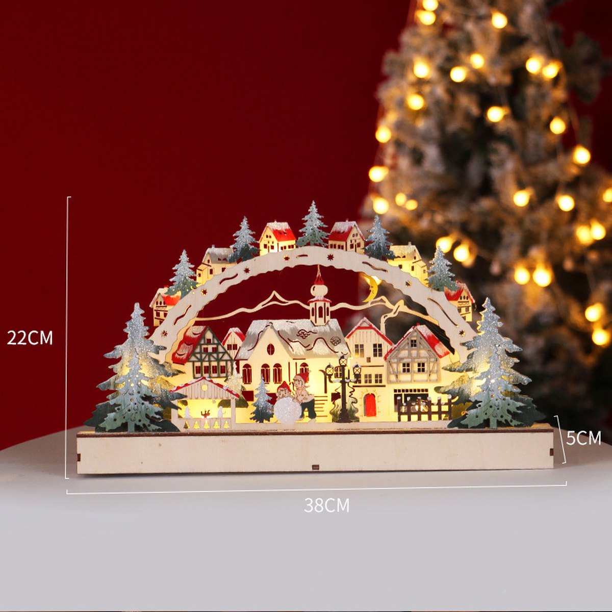 Wooden LED Christmas Village Shop