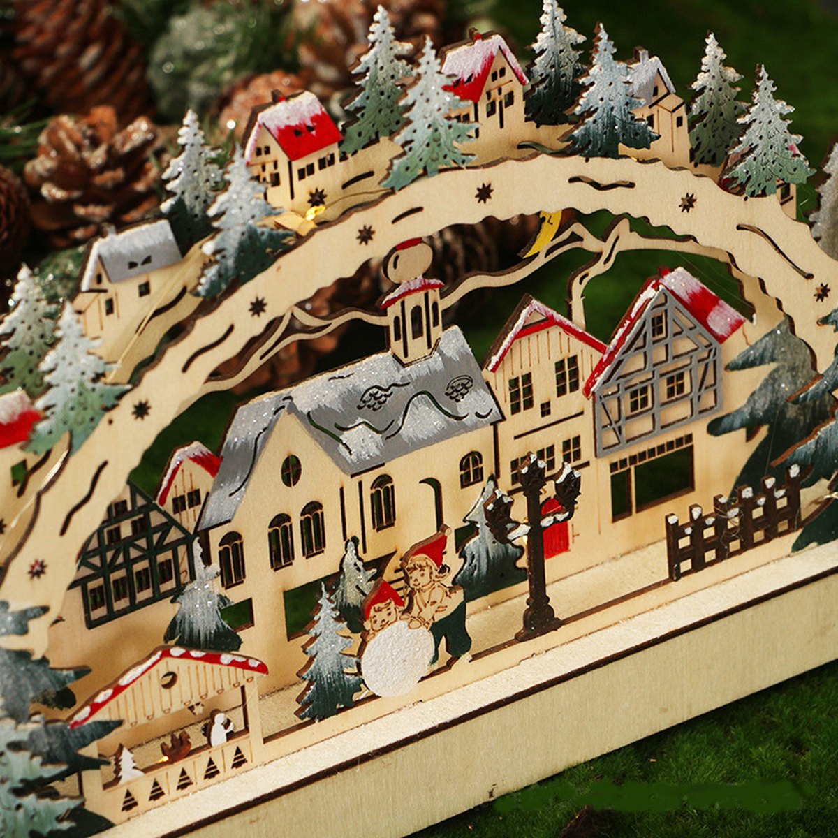 Wooden LED Christmas Village Shop
