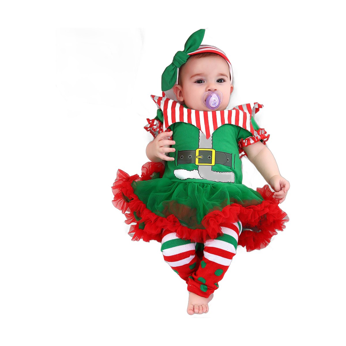 Baby Striped Christmas Romper