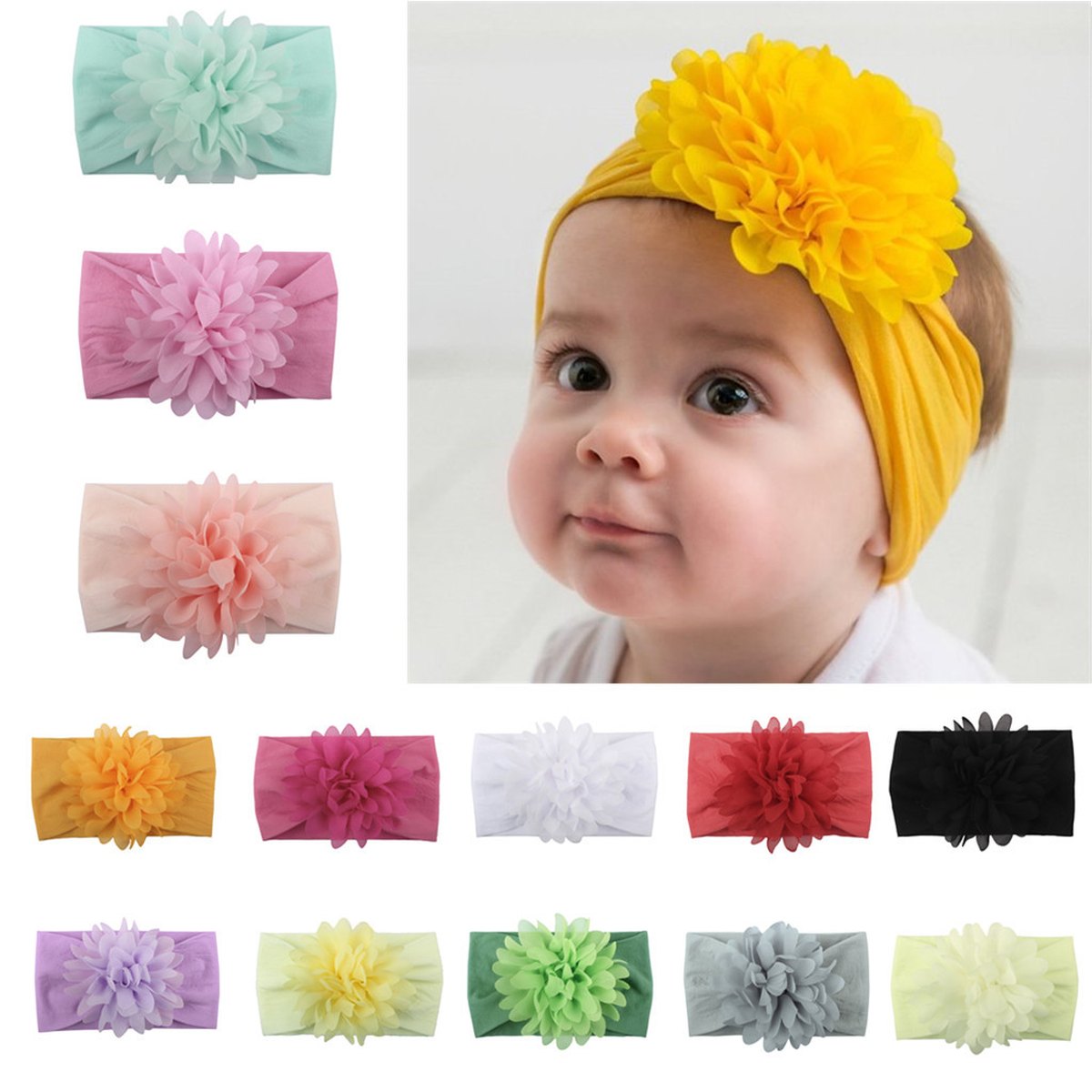 Chiffon Flower Baby Headband