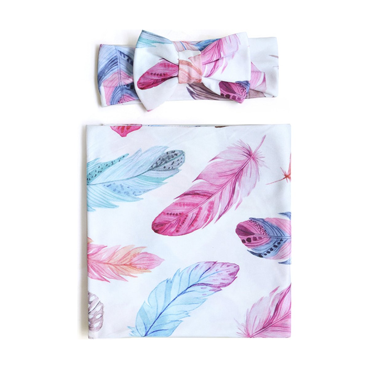 Feather Swaddle & Headband Set