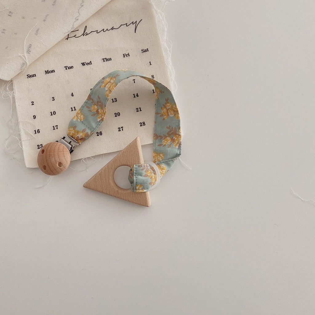 Floral Fabric Pacifier Clip