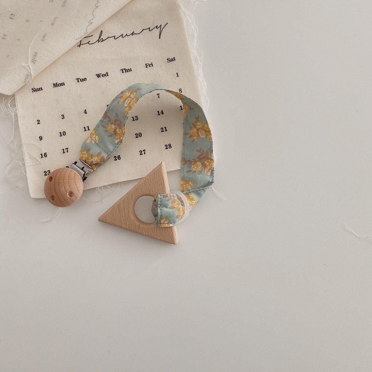 Floral Fabric Pacifier Clip