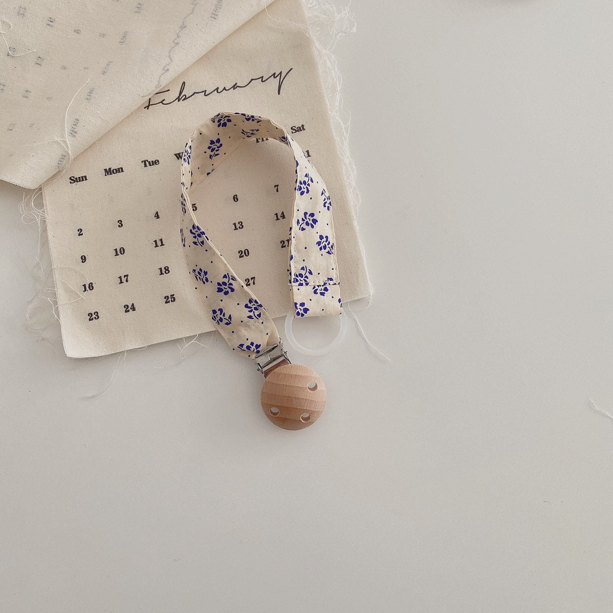 Floral Fabric Pacifier Clip