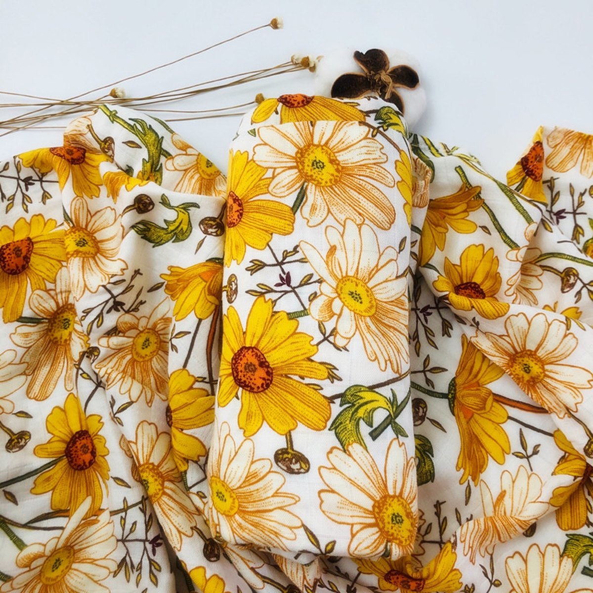 Floral Gauze Swaddle Blanket