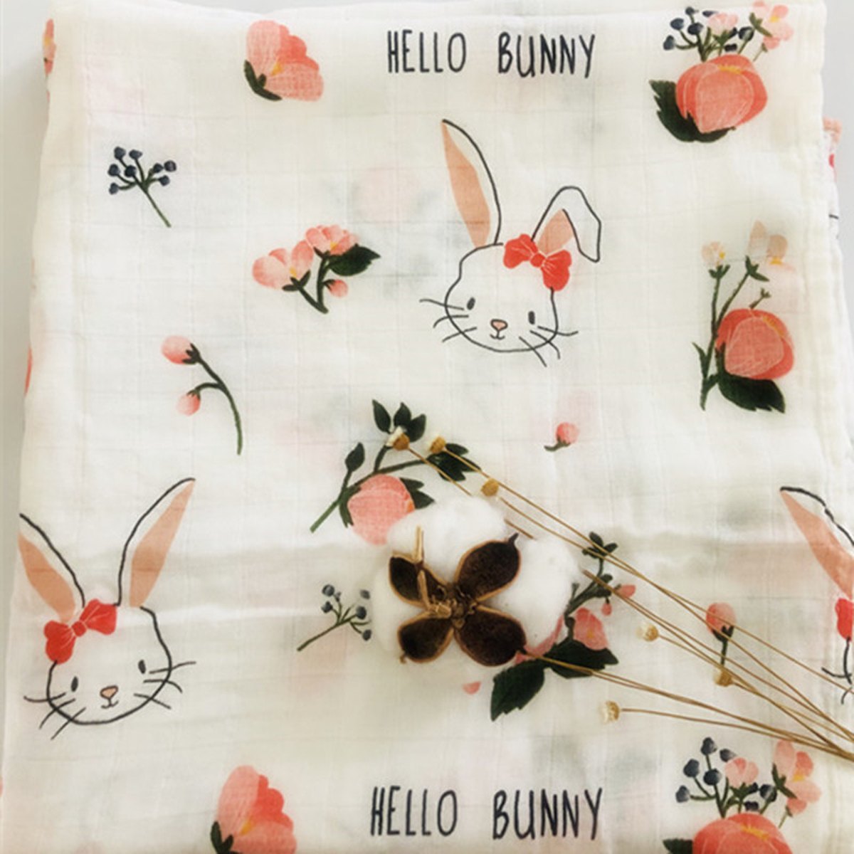 Floral Gauze Swaddle Blanket