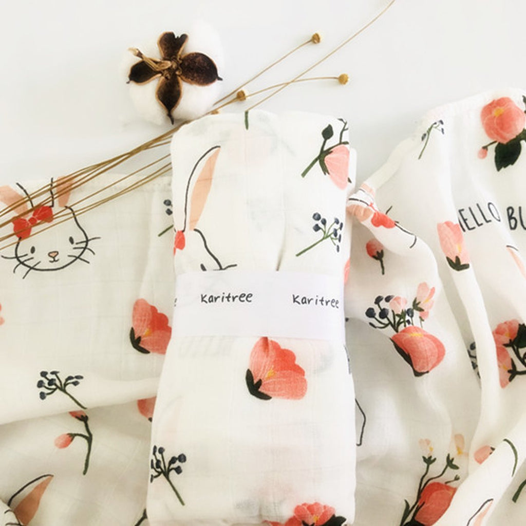 Floral Gauze Swaddle Blanket