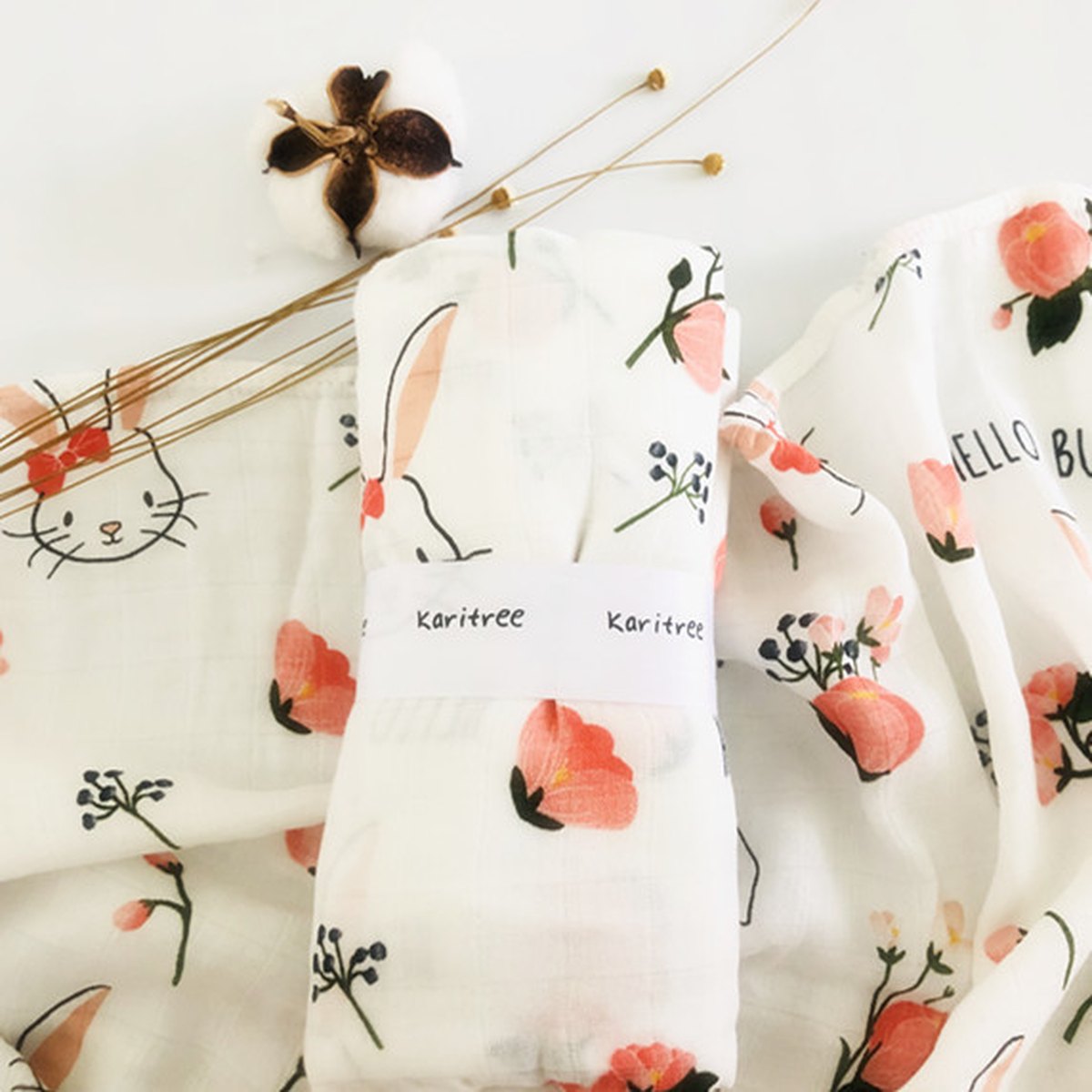 Floral Gauze Swaddle Blanket