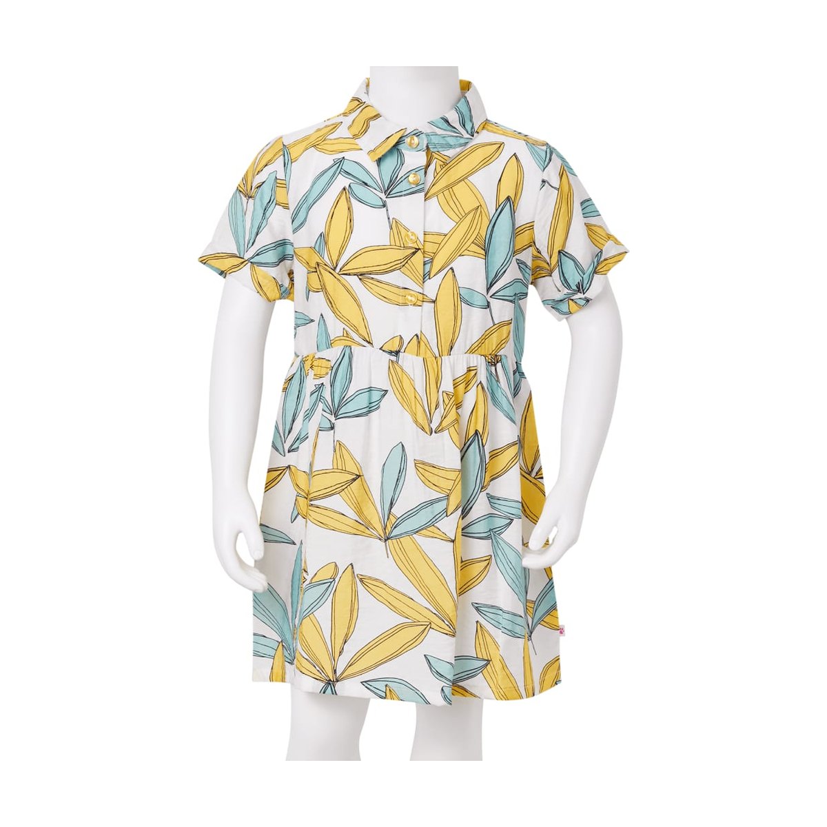 Girls' Leaf Print Dress