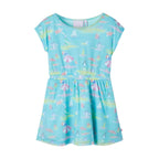 Girls' Light Blue Print Dress