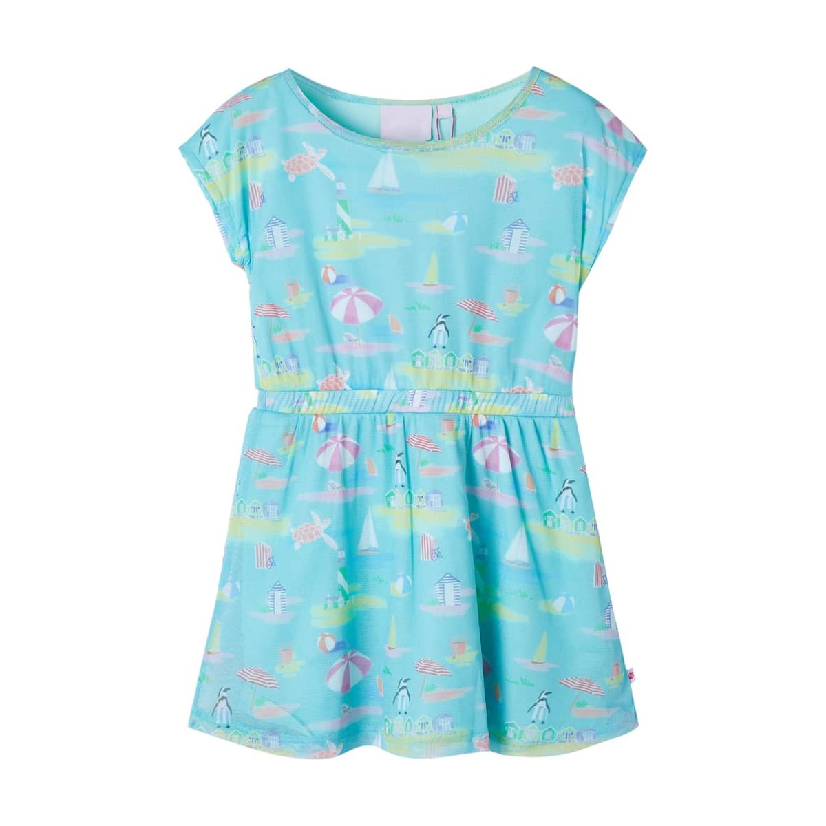Girls' Light Blue Print Dress