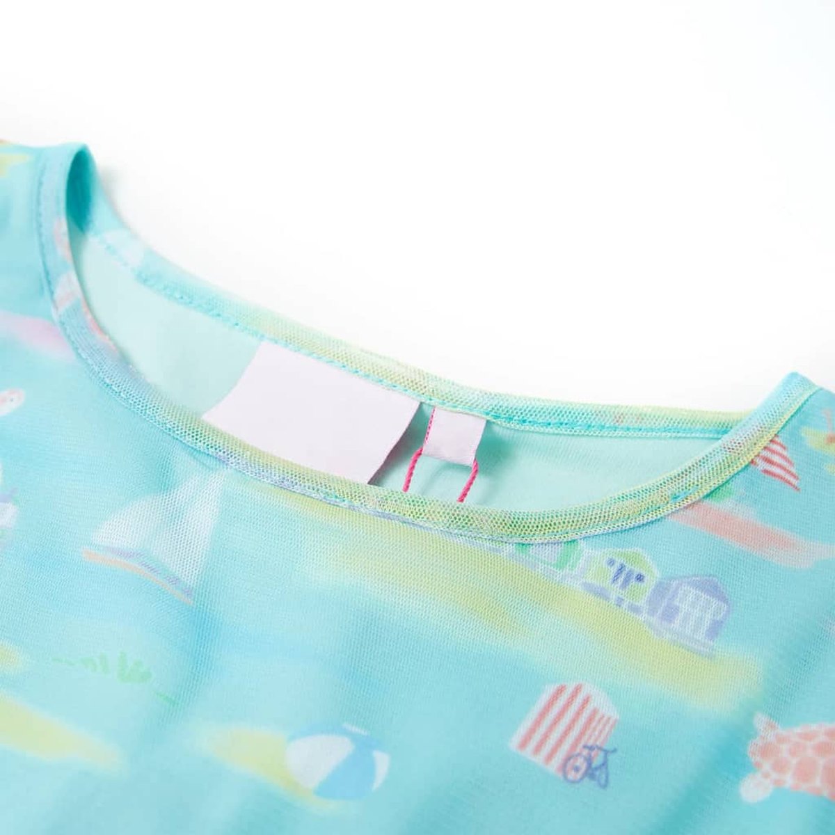 Girls' Light Blue Print Dress