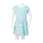 Girls' Light Blue Print Dress