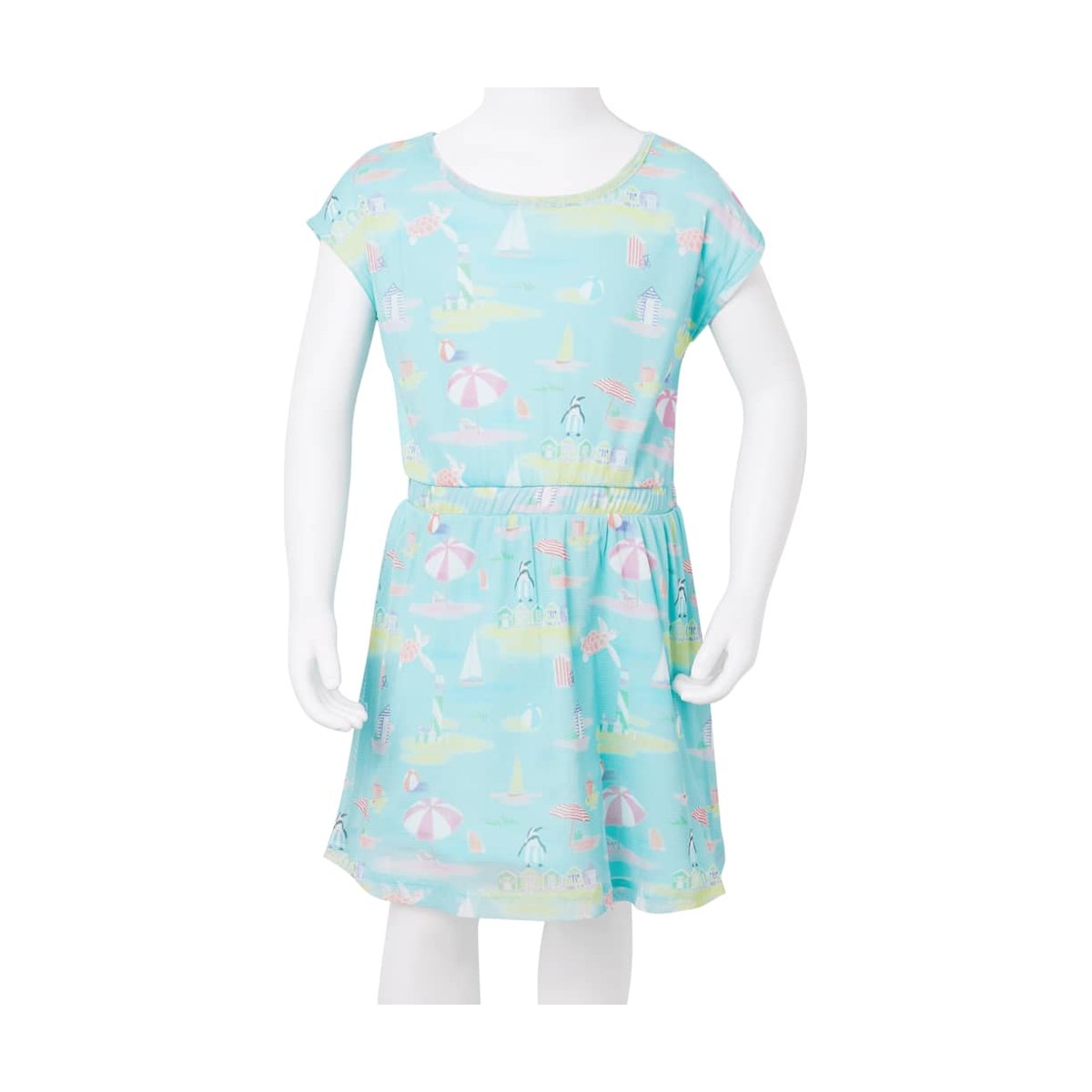 Girls' Light Blue Print Dress