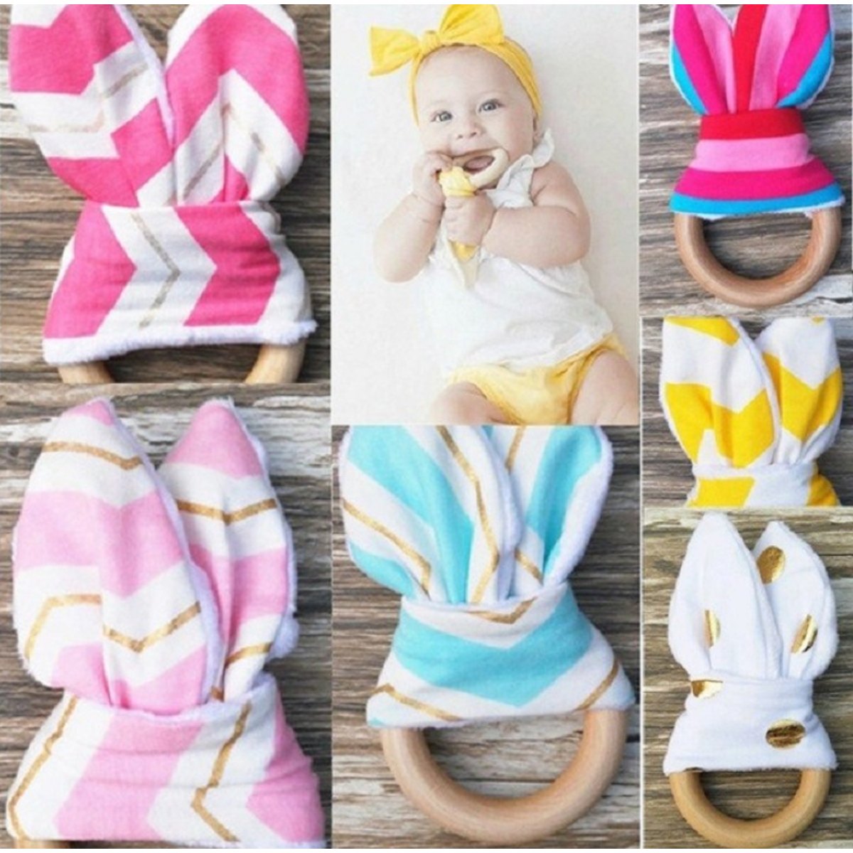 Handmade Wooden Bunny Teether