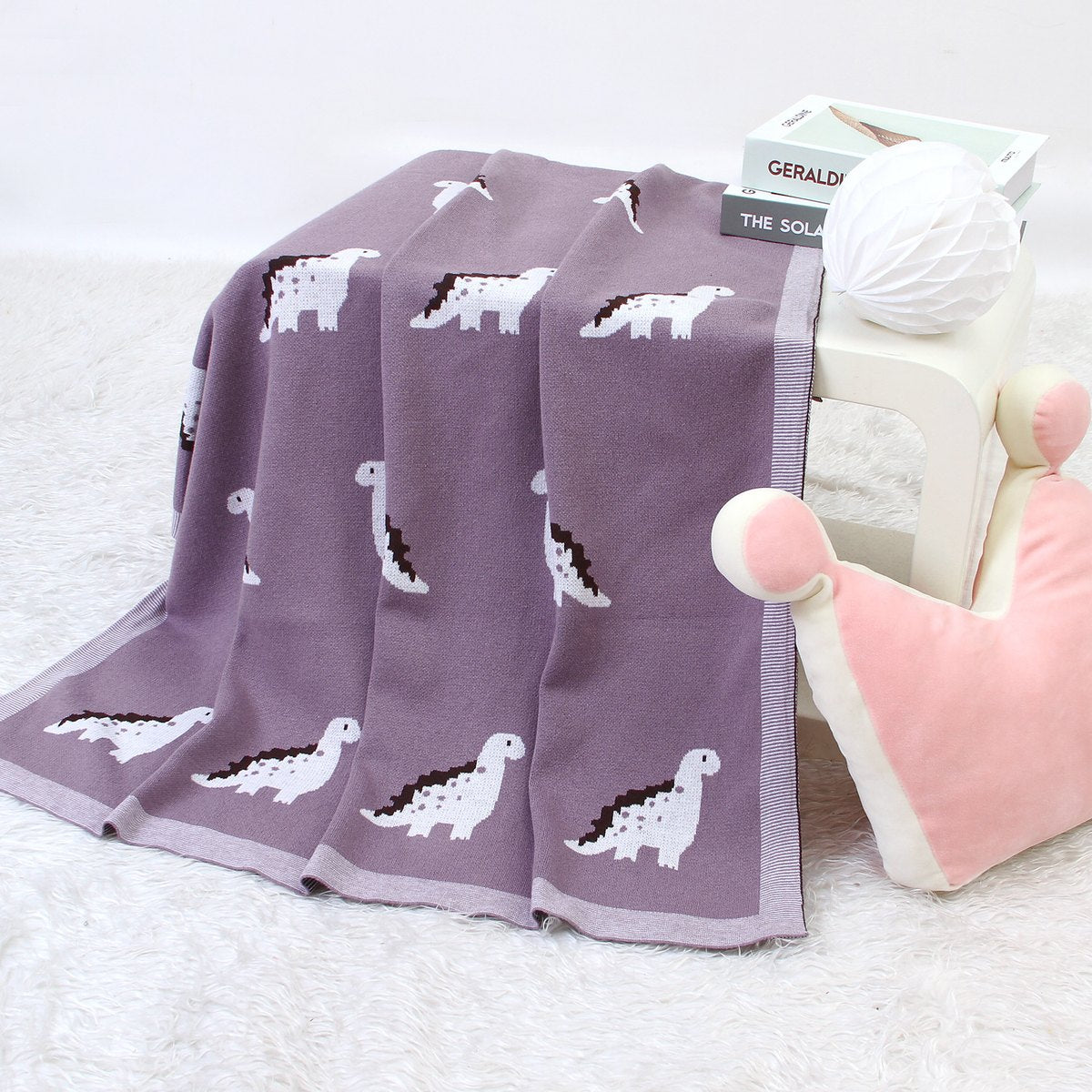 Knitted Dinosaur Baby Blanket