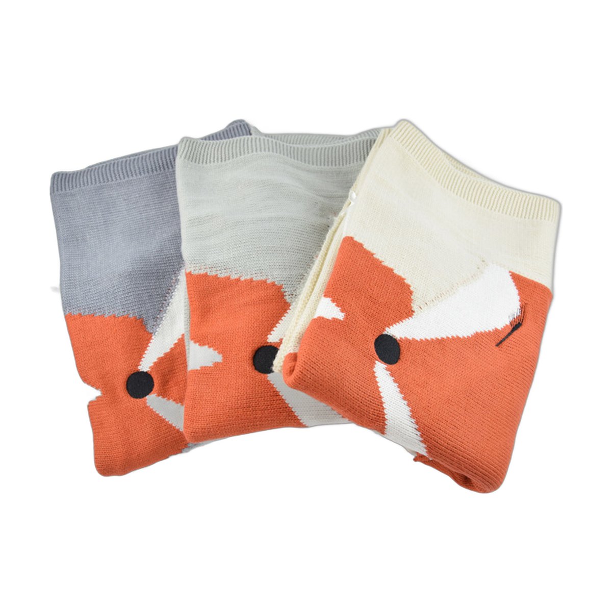 Knitted Fox Baby Blanket
