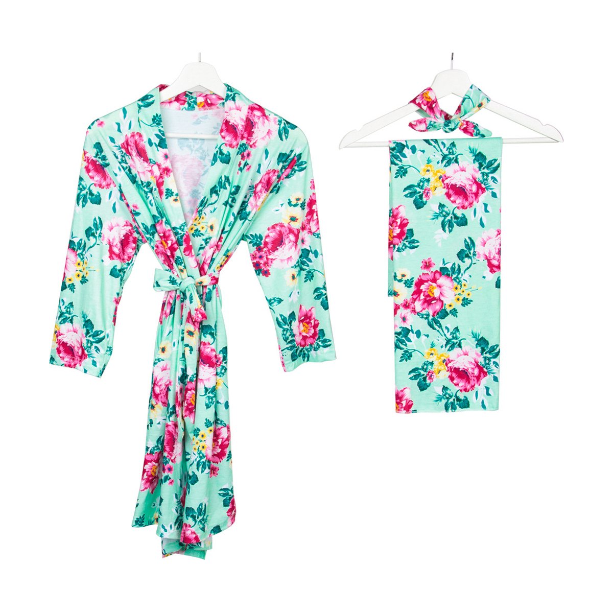 Maternity Robe & Baby Swaddle Set