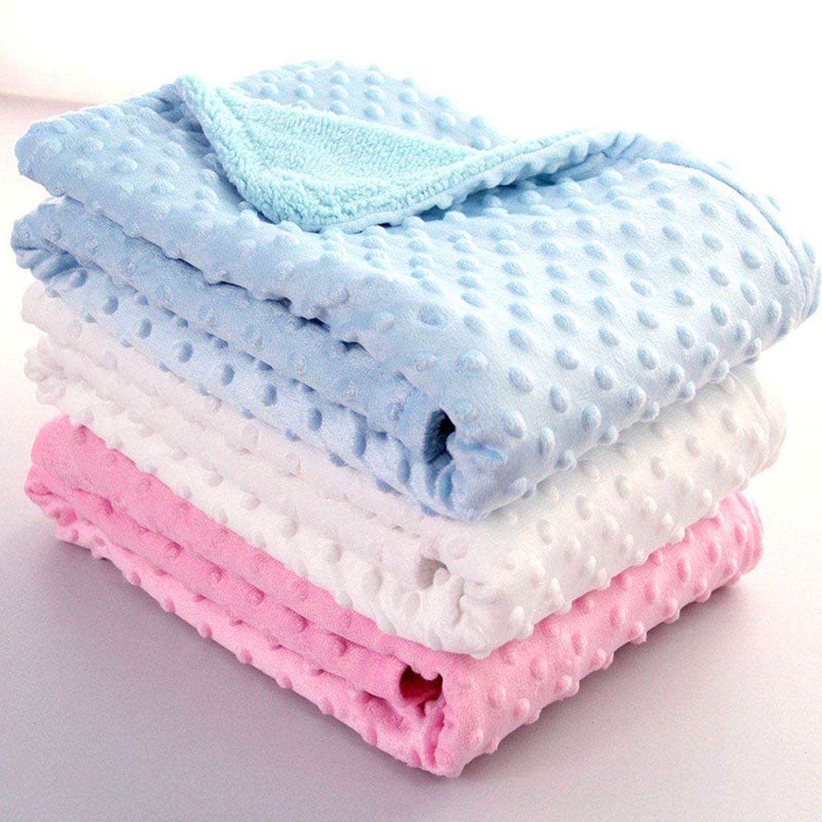 Minky Dot Baby Blanket & Swaddle Wrap