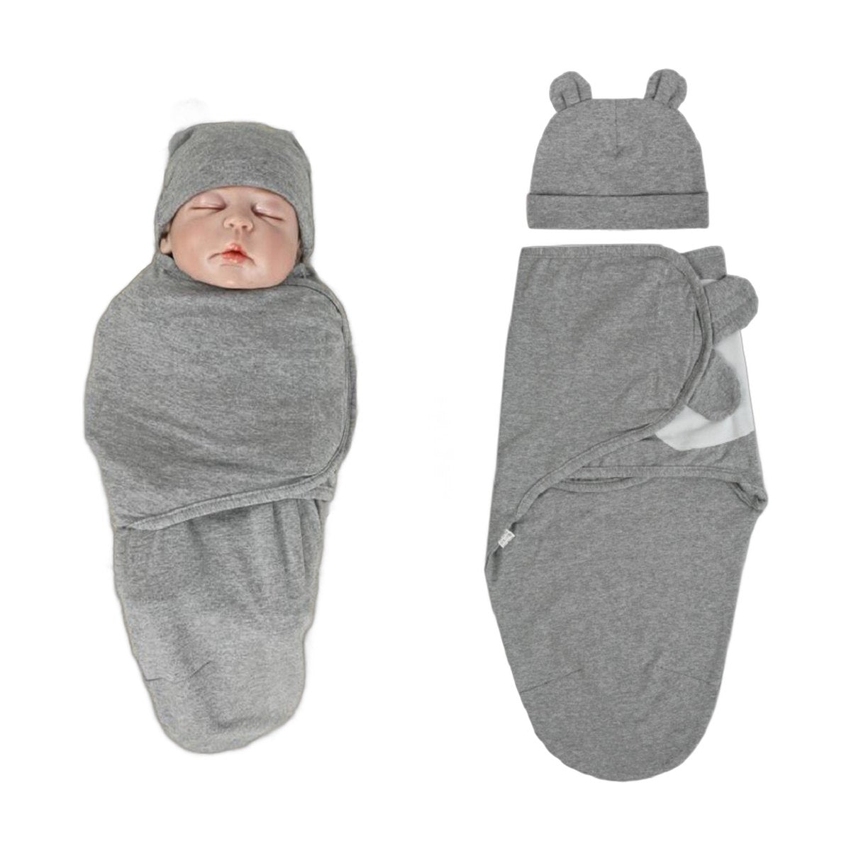 Newborn Swaddle Wrap & Hat Set