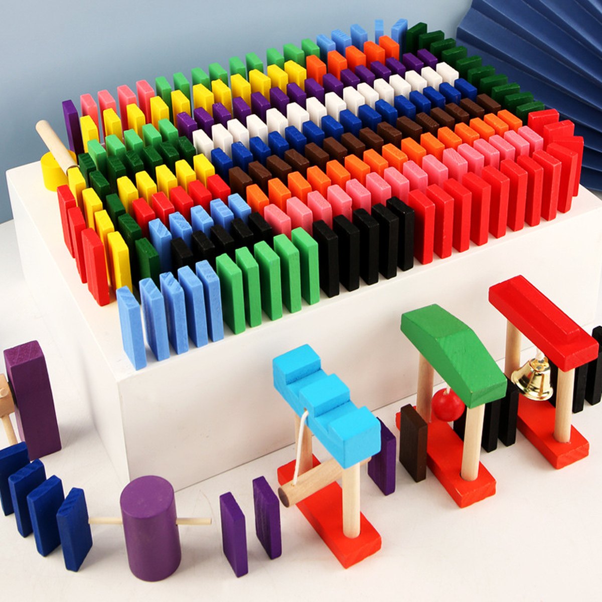 Rainbow Wooden Domino Set