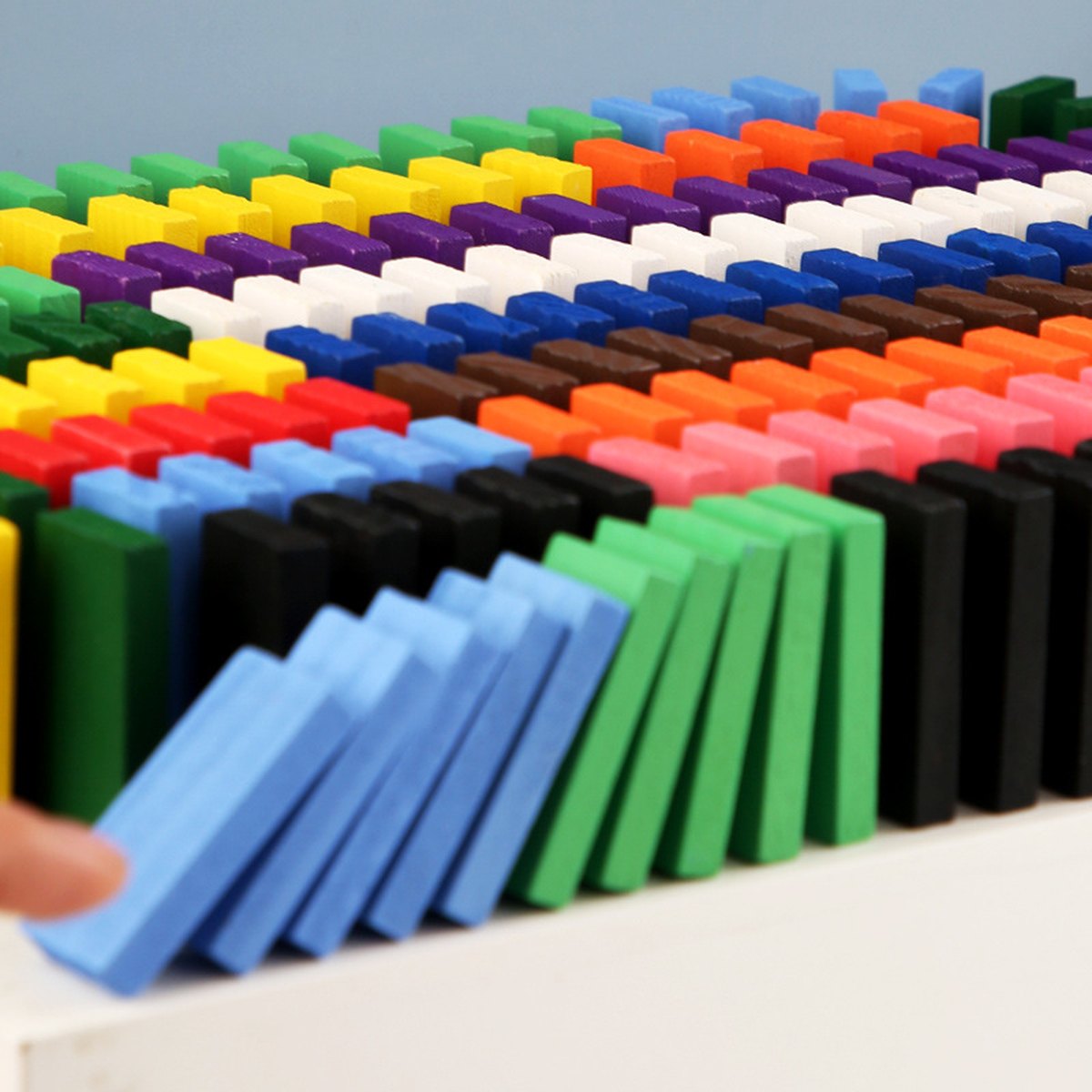 Rainbow Wooden Domino Set