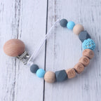 Wood & Silicone Bead Pacifier Clip