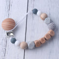 Wood & Silicone Bead Pacifier Clip
