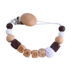 Wood & Silicone Bead Pacifier Clip