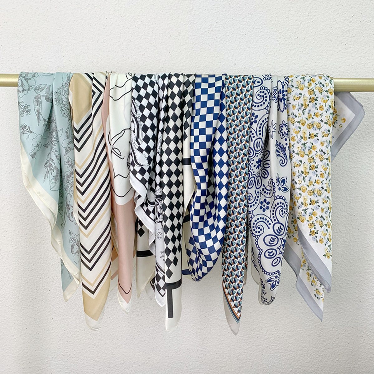 Checkerboard Silk Scarf