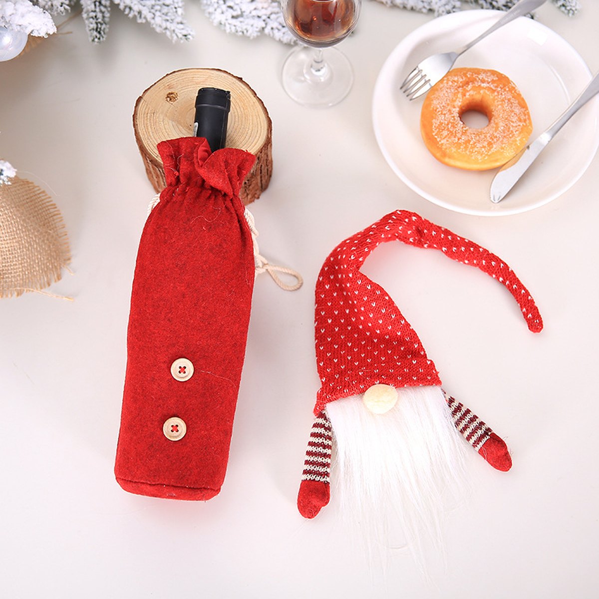 Christmas Wine Bottle Cover Set