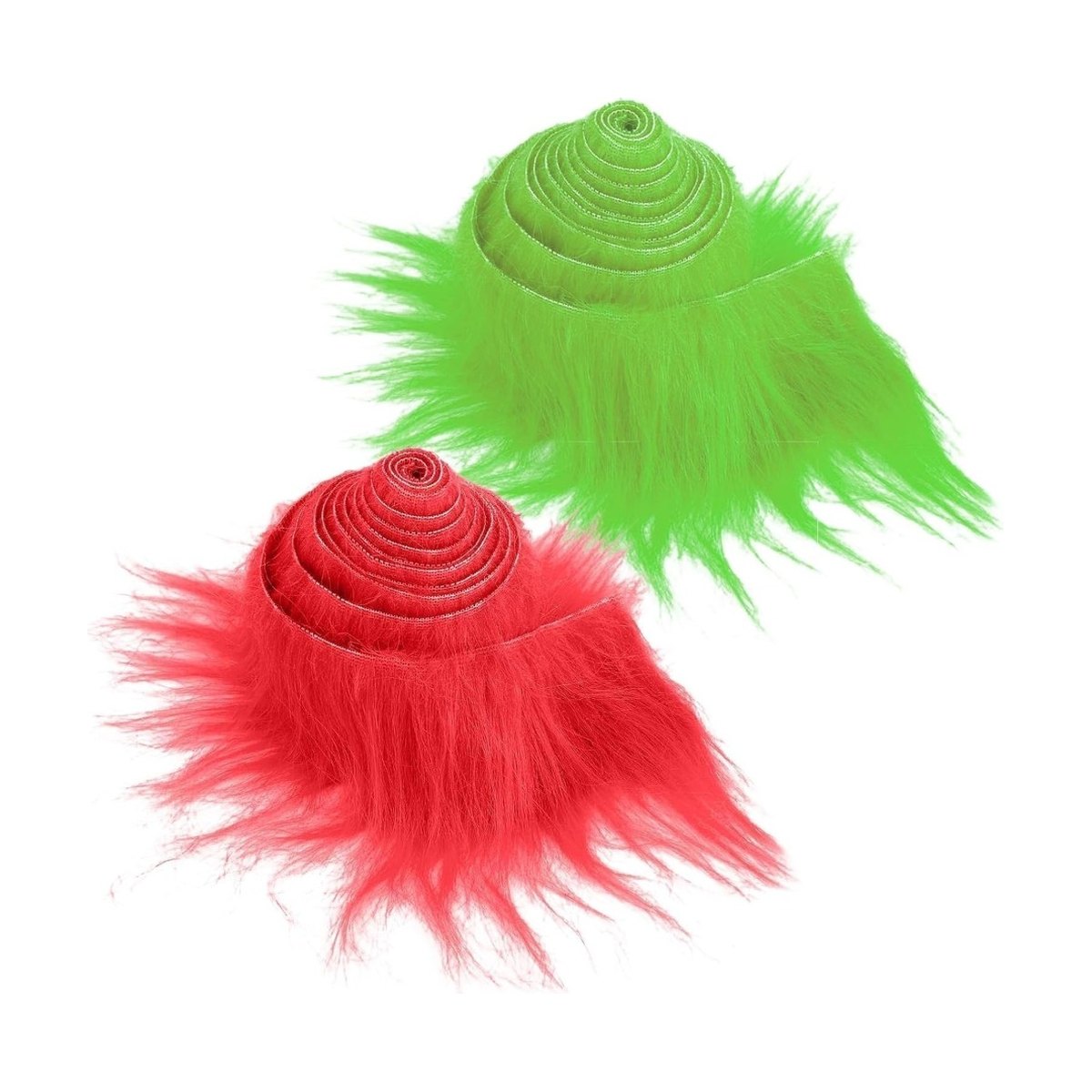 Faux Fur Christmas Ribbon, Red & Green (2 rolls)