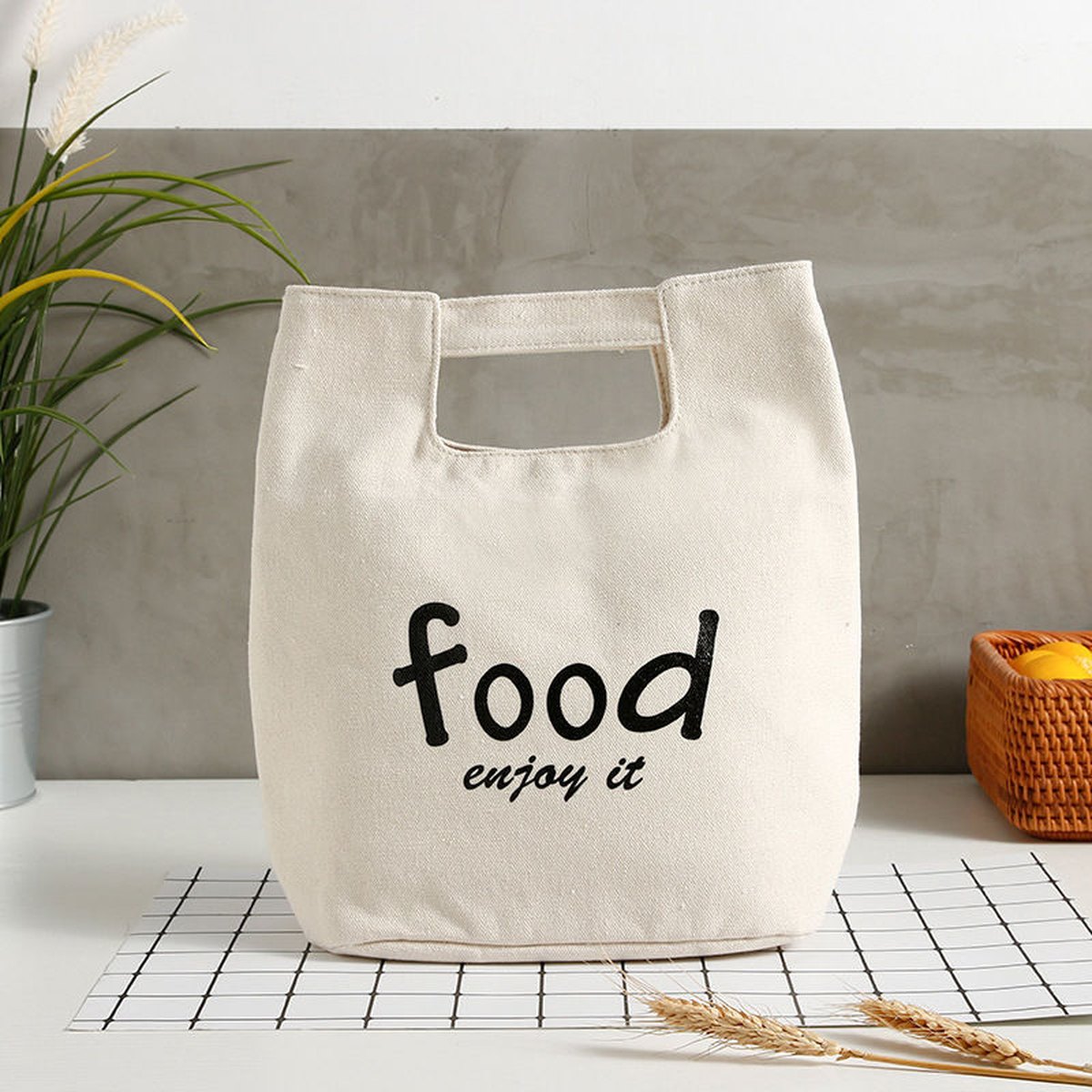 Canvas Lunch Box Bag Tote
